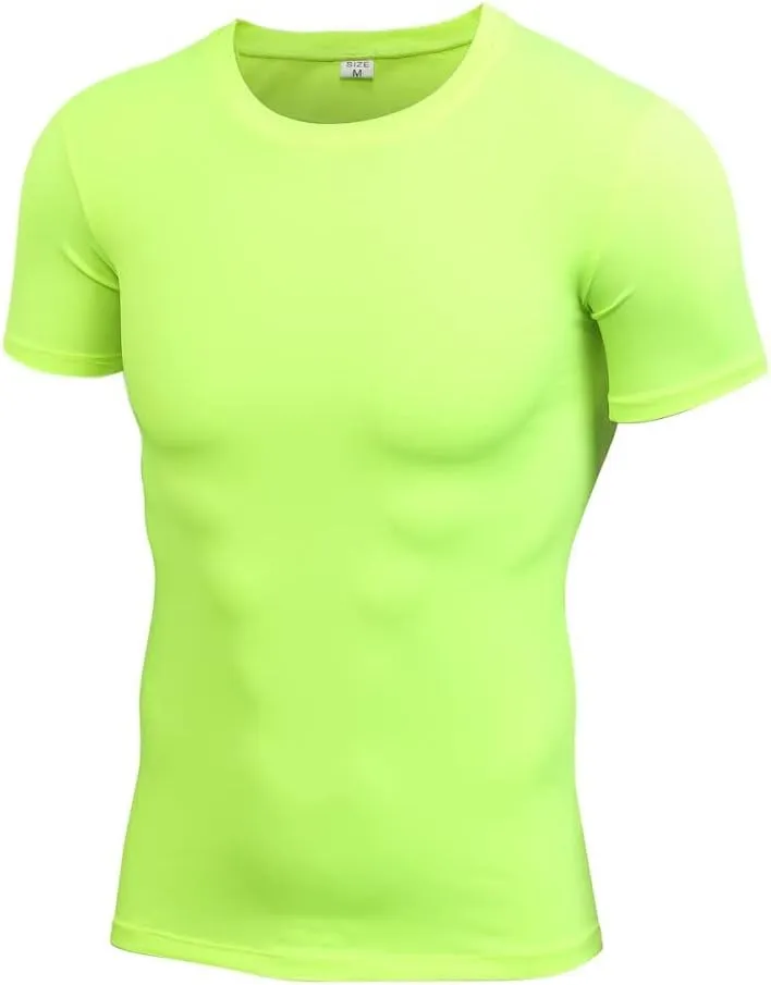 1 or 2 Pack Men's Compression Shirts Short Sleeve, Workout T-Shirt Quick Dry Baselayer Sport Shirt Running Tops