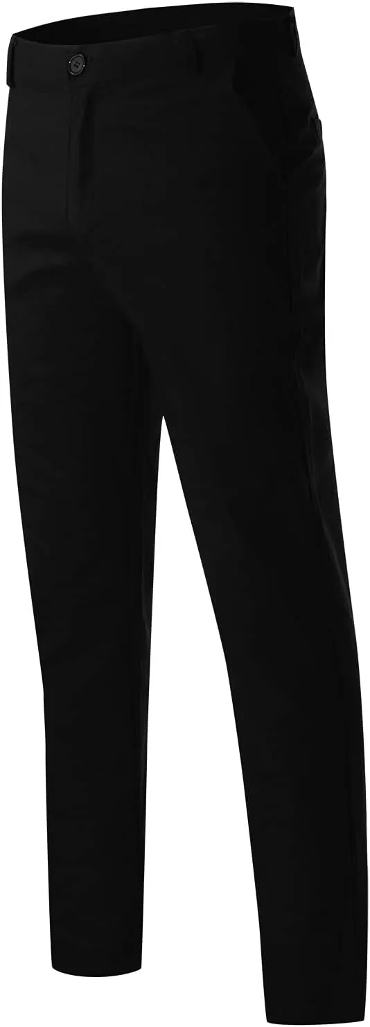 2021 Mens Chino Fit Flat Front Dress Pants Casual Cotton Jeans Slim Fit Skinny Stretchy Slacks Tapered Trousers