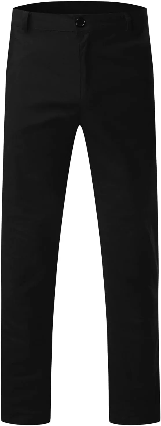 2021 Mens Chino Fit Flat Front Dress Pants Casual Cotton Jeans Slim Fit Skinny Stretchy Slacks Tapered Trousers