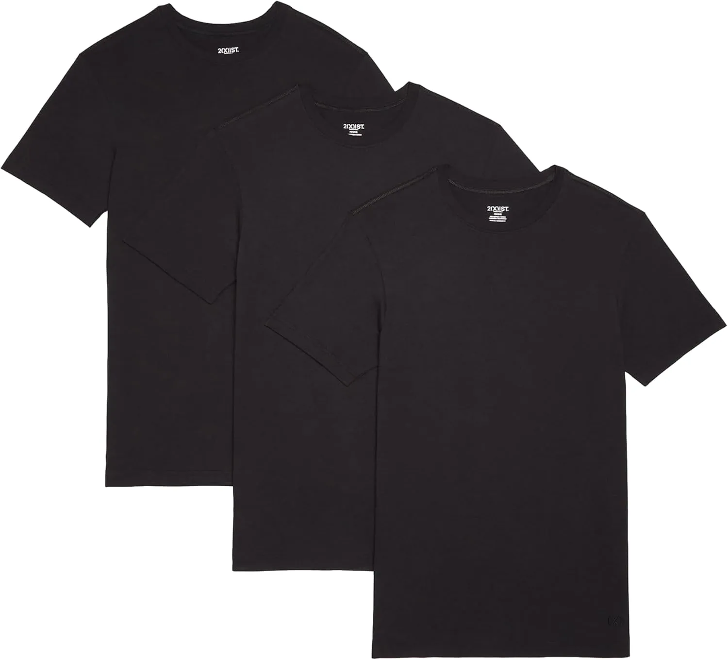 2(X)IST Mens Essential Cotton Crew Neck T-Shirt 3-Pack
