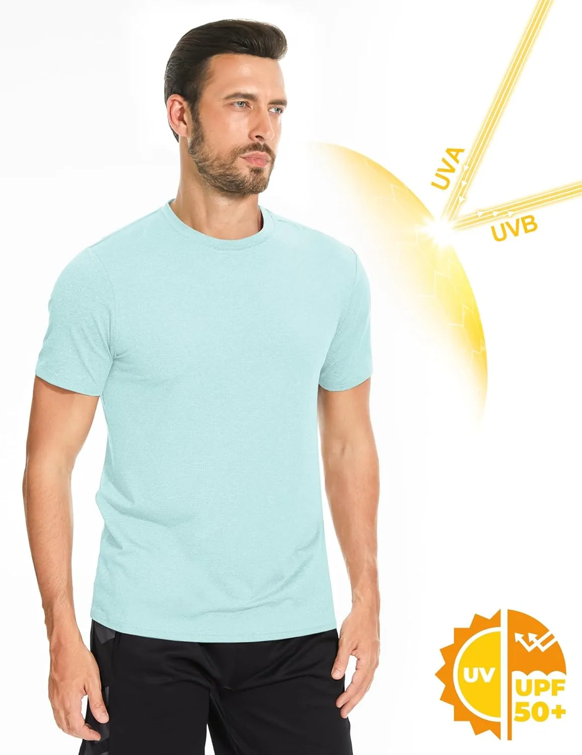 5 Pack T Shirts for Man UPF 50  Short Sleeve Dry Fit Workout T-Shirts Gym Running Activewear Tee Summer Tops