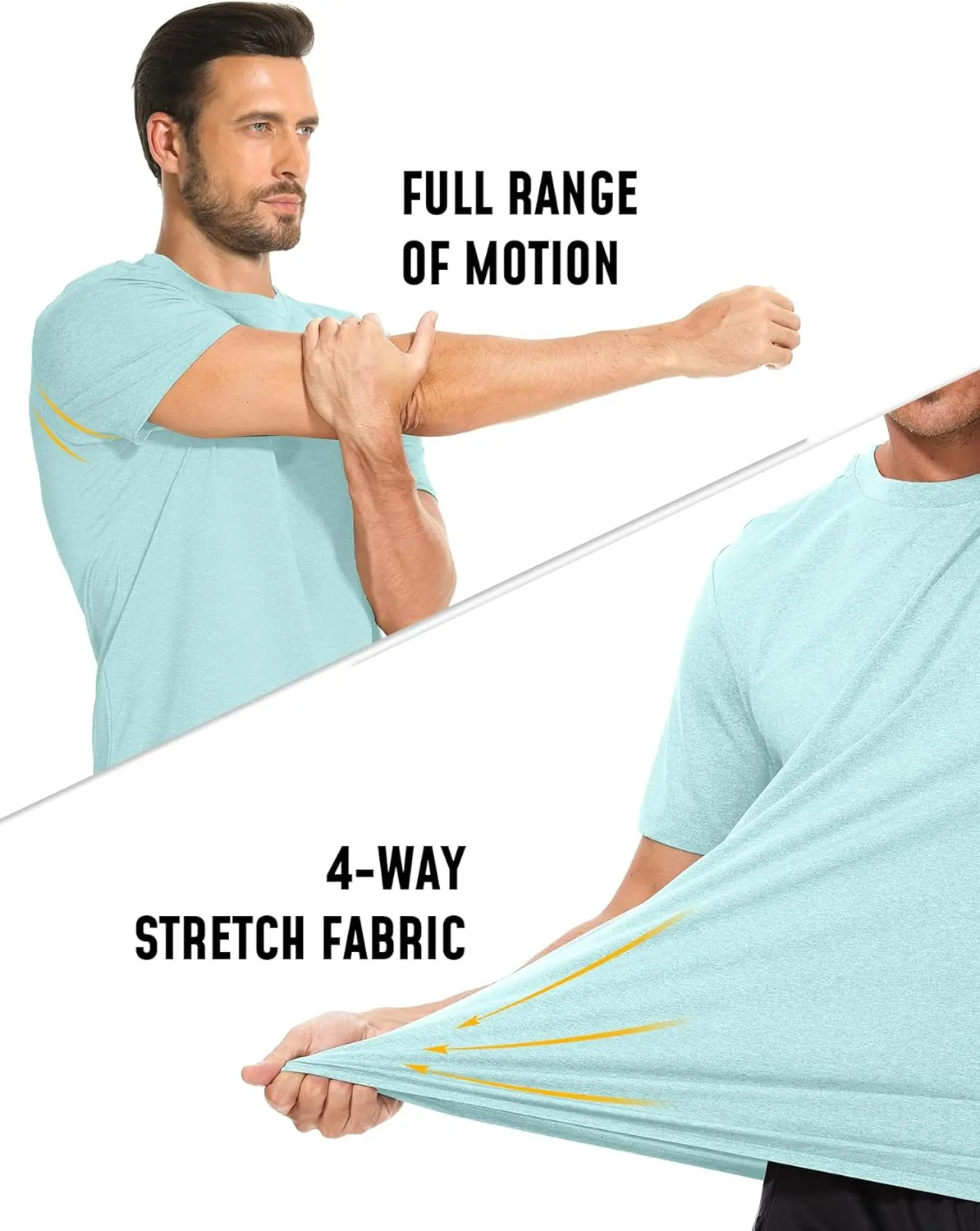 5 Pack T Shirts for Man UPF 50  Short Sleeve Dry Fit Workout T-Shirts Gym Running Activewear Tee Summer Tops
