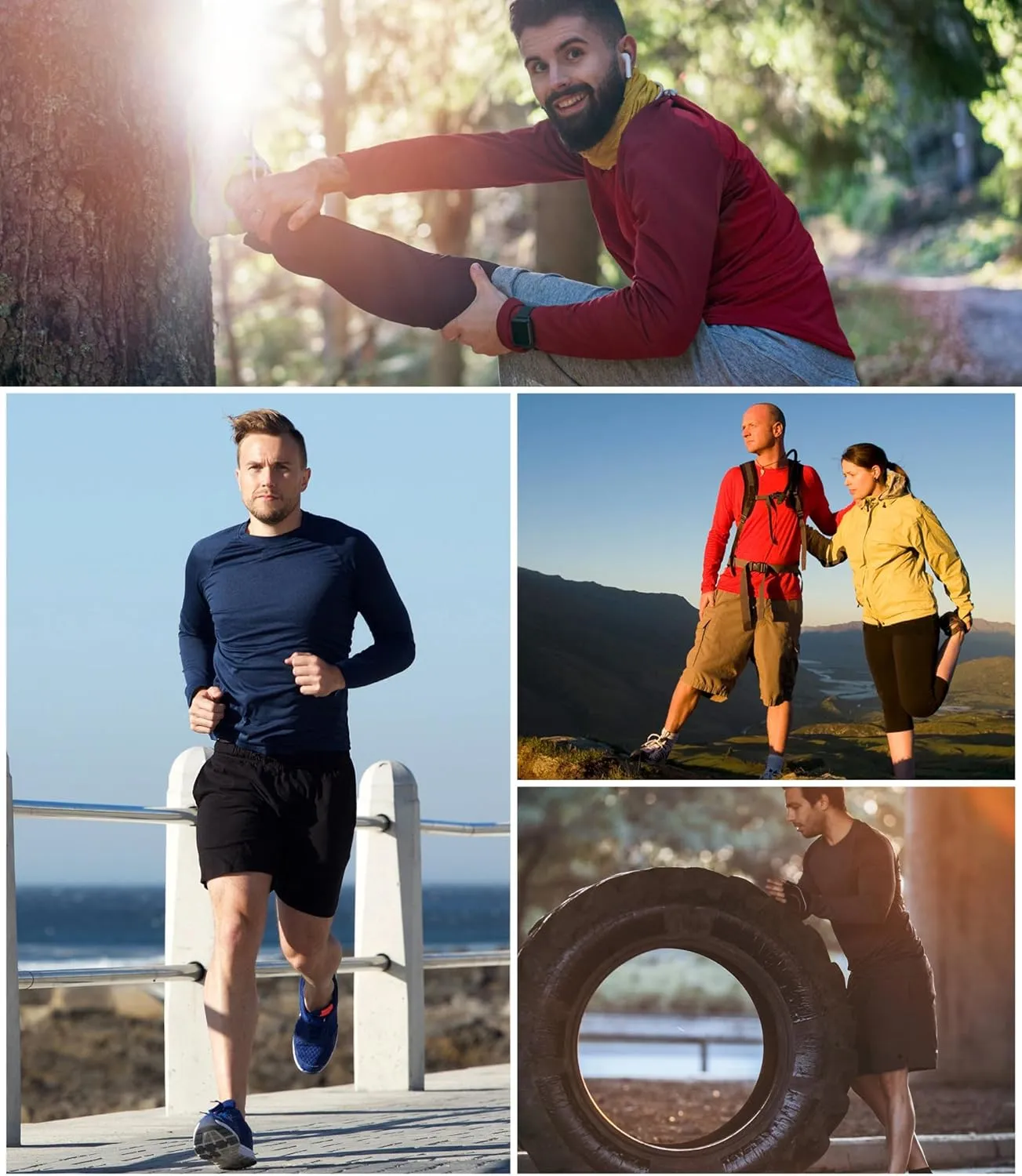 6/7 Pack Men Dry Fit Workout Long Sleeve Athletic Gym UPF SPF UV Sun Protection Quick Dry Lightweight Shirts