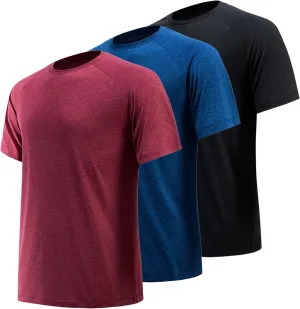 7/5/3 Workout Shirts for Men Pack Quick Dry Moisture Wicking Mens Gym Athletic Exercise Running Short Sleeve Tee Tops