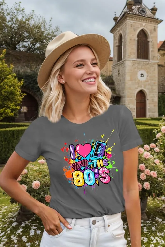80s Shirts for Women I Love The 80s T Shirts 80's Themed Disco Music Top 1980s Party Graphic Tee Casual Outfit