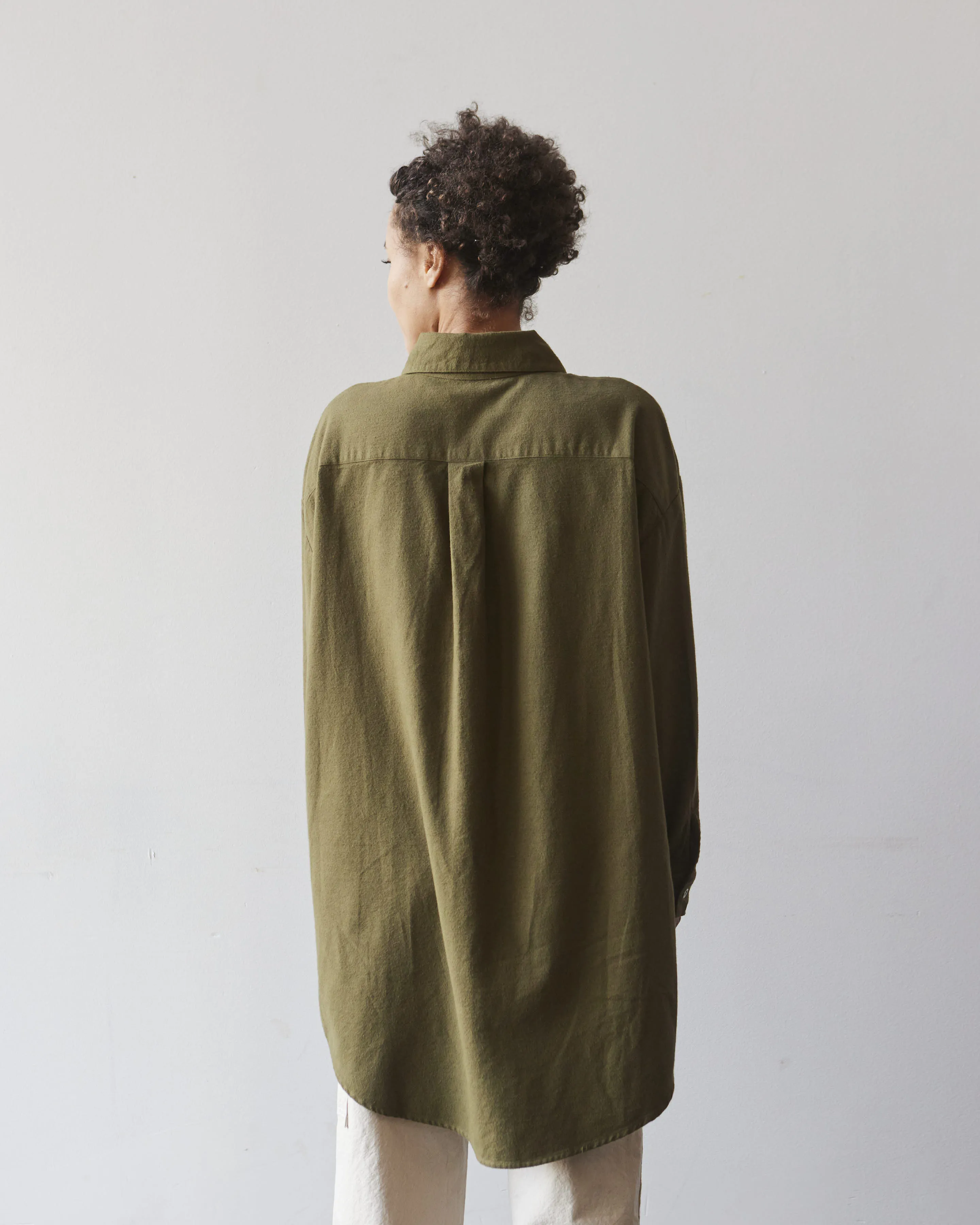 Atelier Delphine Oversized Overlay Flannel, Hunter Green
