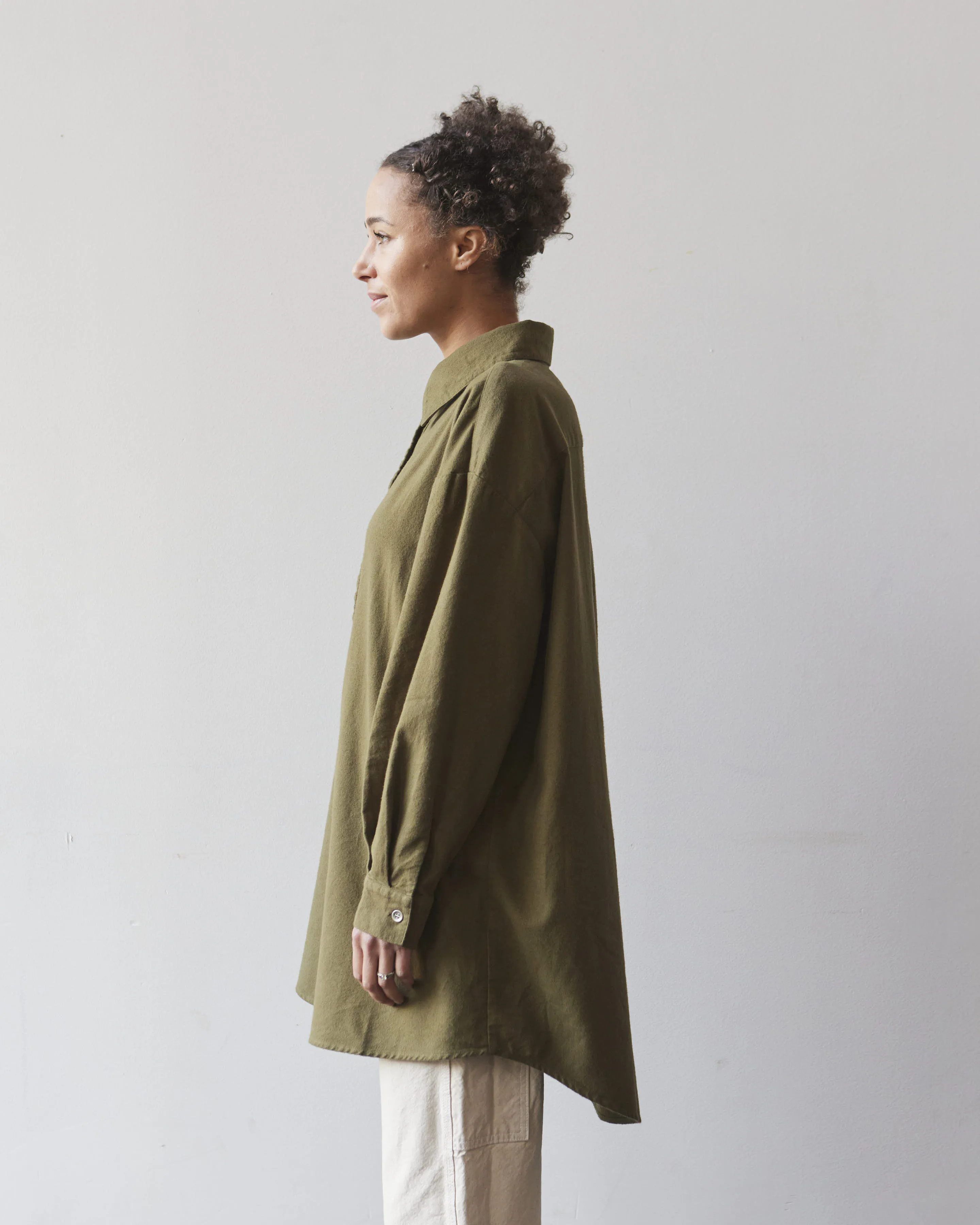 Atelier Delphine Oversized Overlay Flannel, Hunter Green