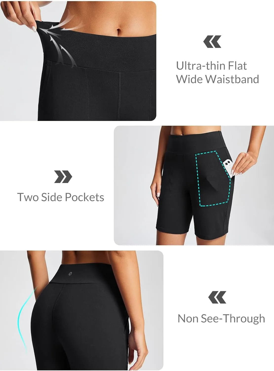 baleaf 8" Bermuda Long Shorts for Women Cotton Athletic Sweat Tummy Control Casual Lounge Summer