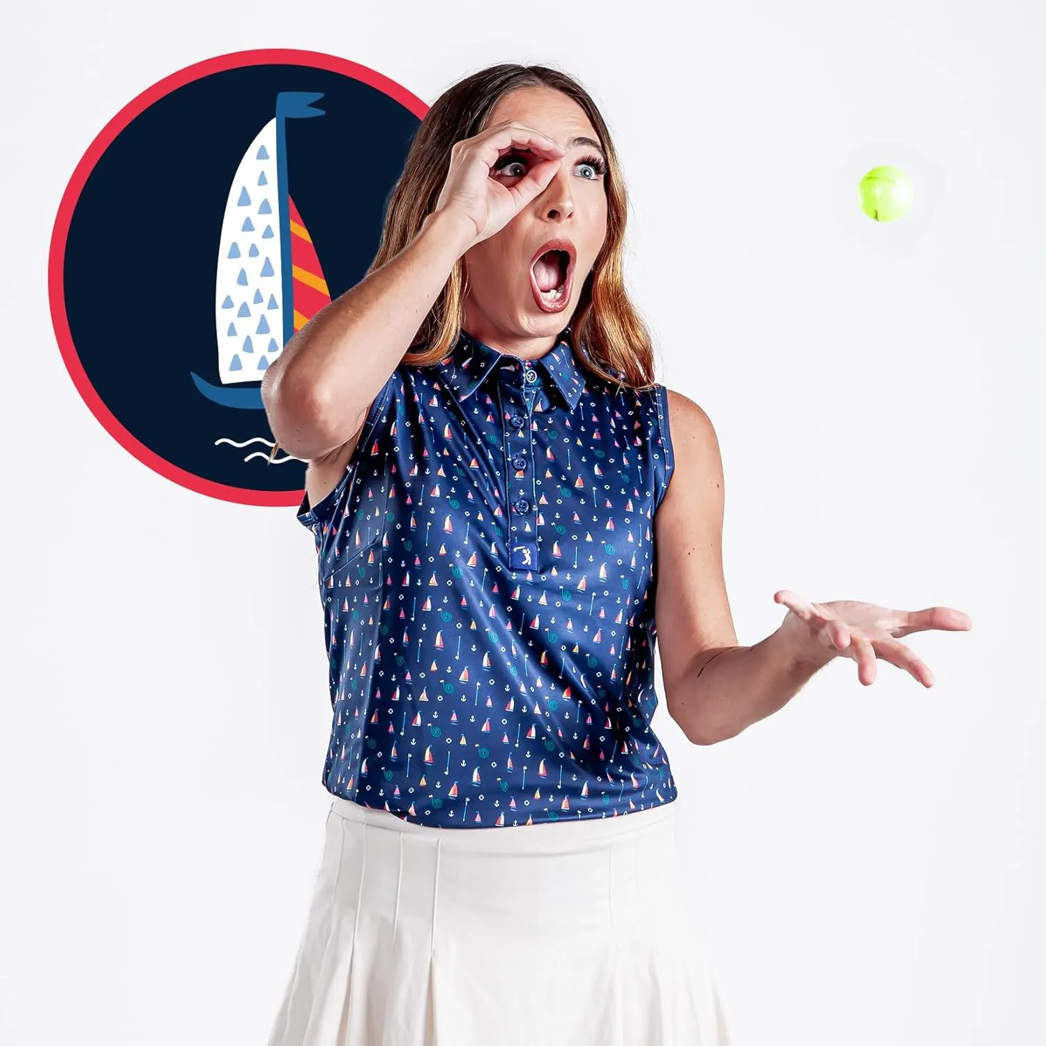 Bogey Bros Funny Golf Shirts for Women - Breathable Women's Golf Polo with No Sleeves - UPF 50, Moisture Wicking, and Tagless