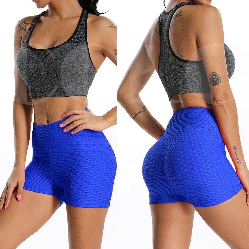 Booty Shorts Naughty Scrunch Butt Lifting Leggings Workout High Waisted Textured Bottom