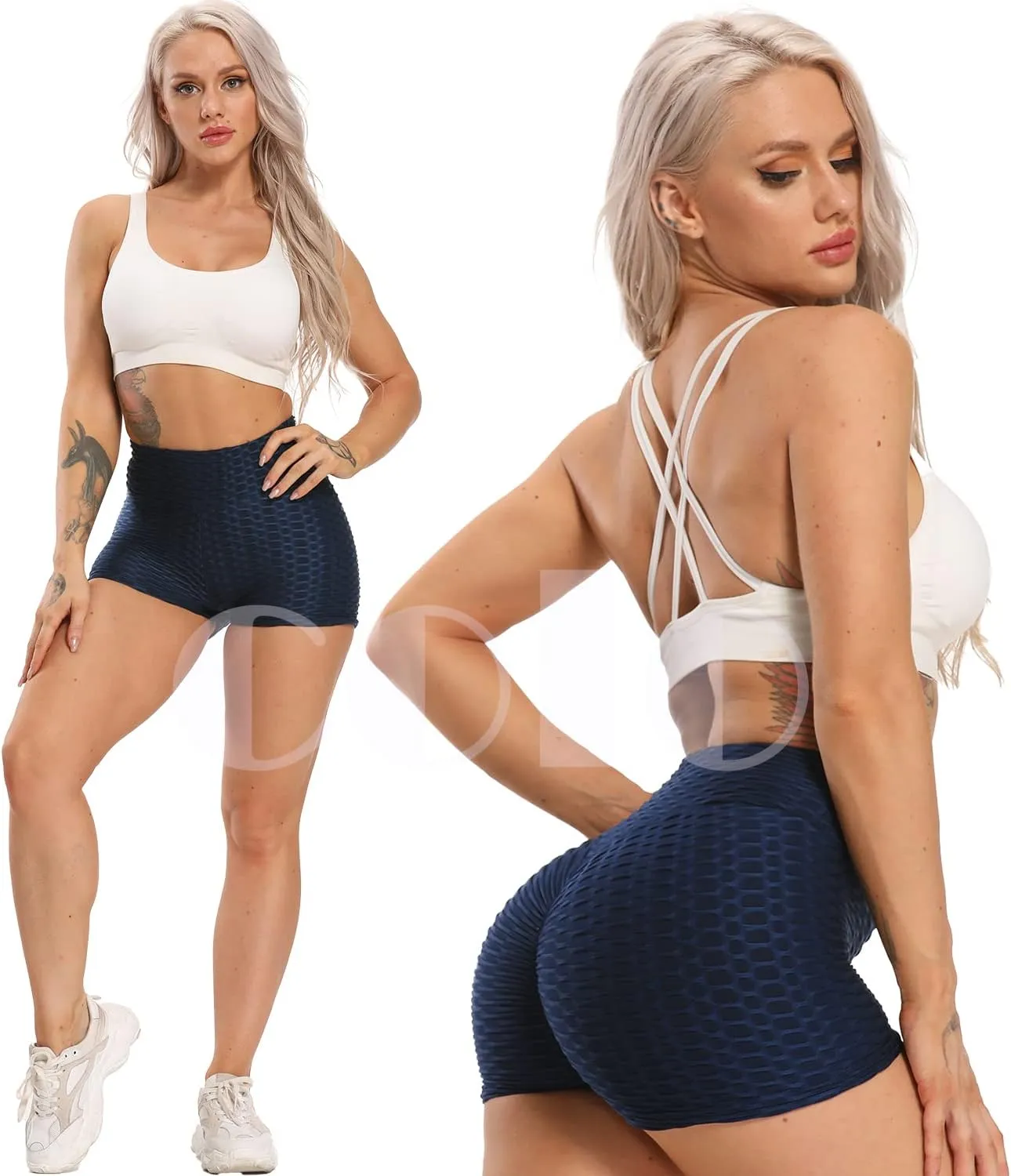 Booty Shorts Naughty Scrunch Butt Lifting Leggings Workout High Waisted Textured Bottom