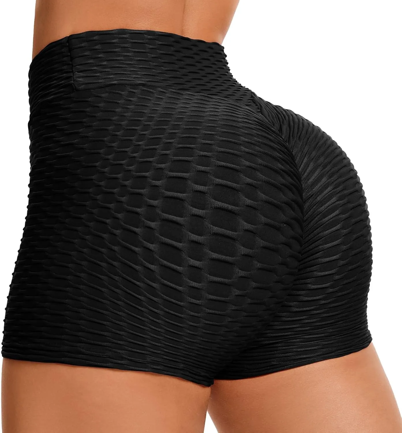 Booty Shorts Naughty Scrunch Butt Lifting Leggings Workout High Waisted Textured Bottom