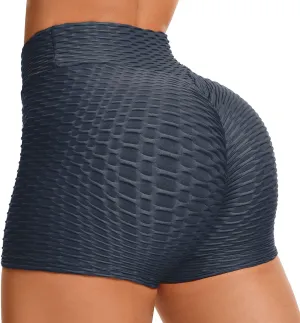 Booty Shorts Naughty Scrunch Butt Lifting Leggings Workout High Waisted Textured Bottom