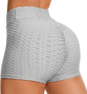 Booty Shorts Naughty Scrunch Butt Lifting Leggings Workout High Waisted Textured Bottom