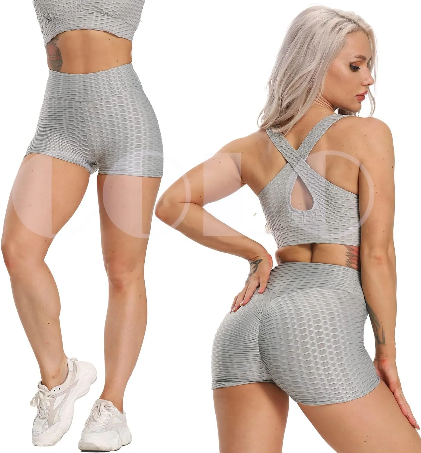 Booty Shorts Naughty Scrunch Butt Lifting Leggings Workout High Waisted Textured Bottom