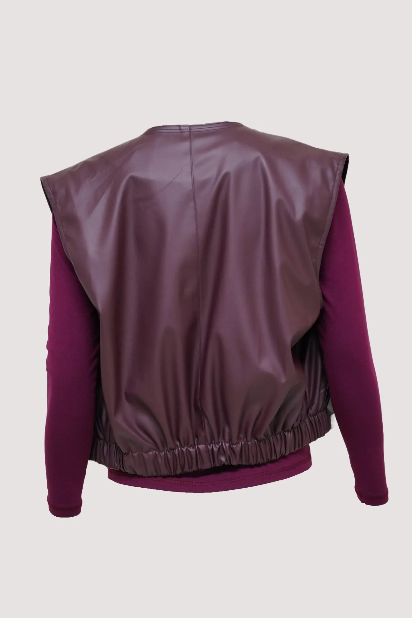 Burgundy Leatherette Paper Bag Waistcoat