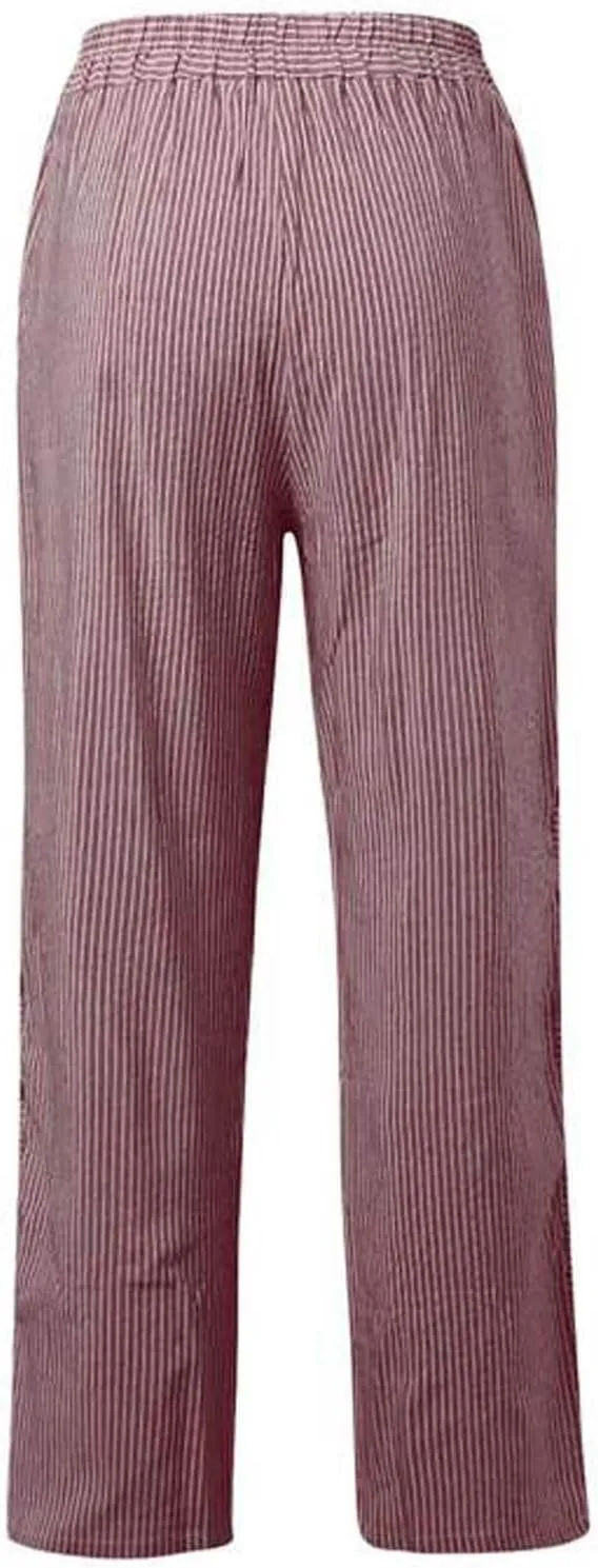 Capri Lounge Pants For Women Plus Size Loose Fitting High Waist Striped Drawstring Pants Wide Leg Cropped Trouser
