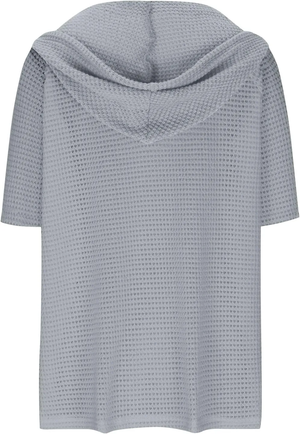 Casual Solid Button-up Hoodies for Women Summer Basic V Neck Half Sleeve Shirt Loose Oversized Dressy Ladies Blouse