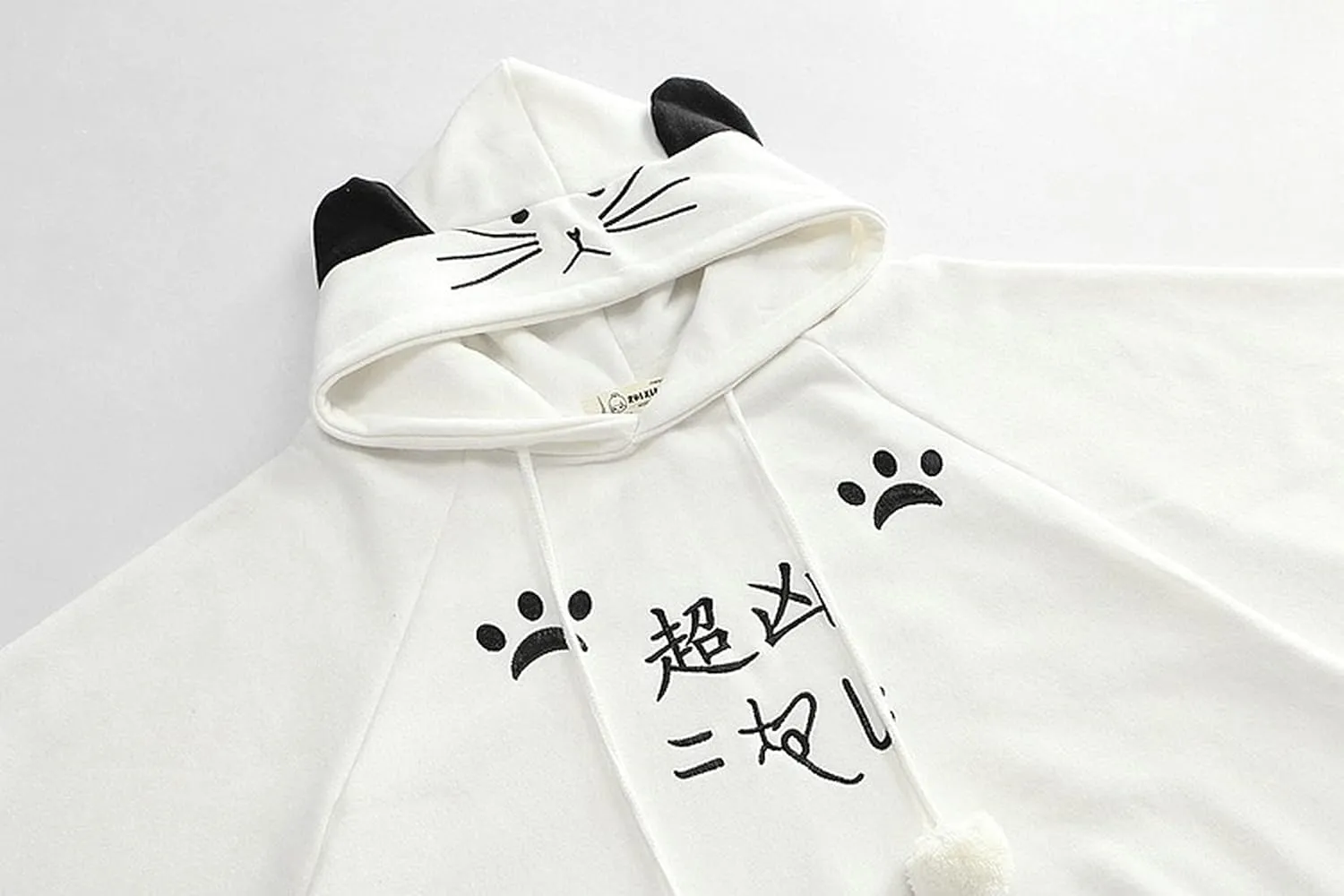 Cat Ears Women Kawaii Hoodie Cloak Anime Cute Aesthetic Japanese Cat Paw Harajuku Cartoon Cosplay Y2K Alternative Top