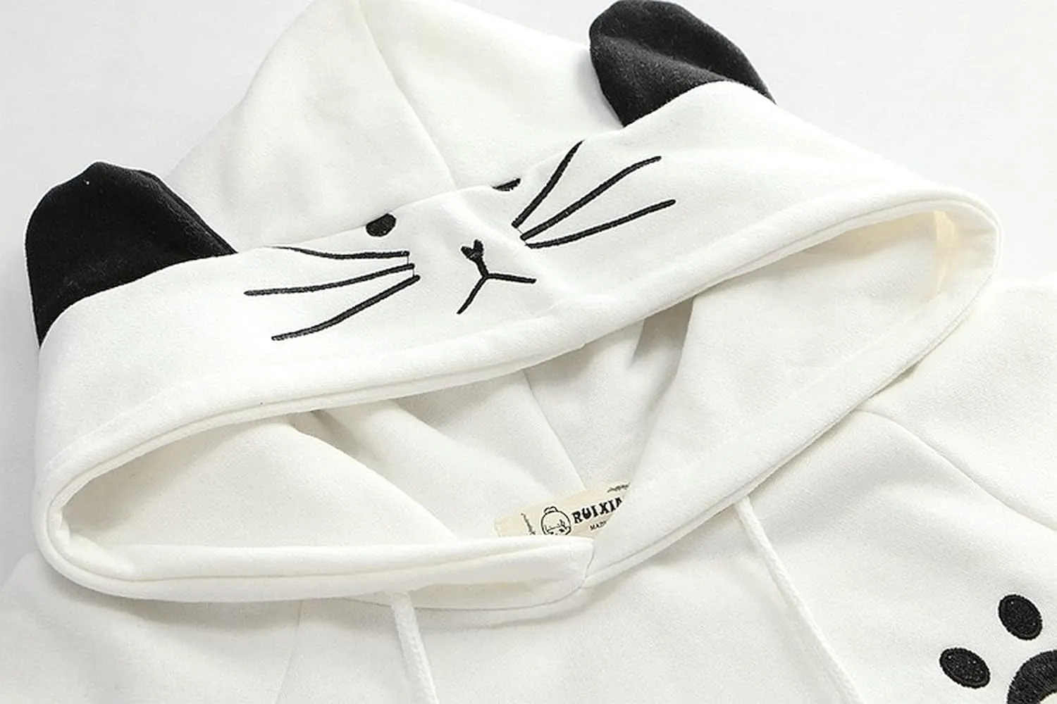 Cat Ears Women Kawaii Hoodie Cloak Anime Cute Aesthetic Japanese Cat Paw Harajuku Cartoon Cosplay Y2K Alternative Top