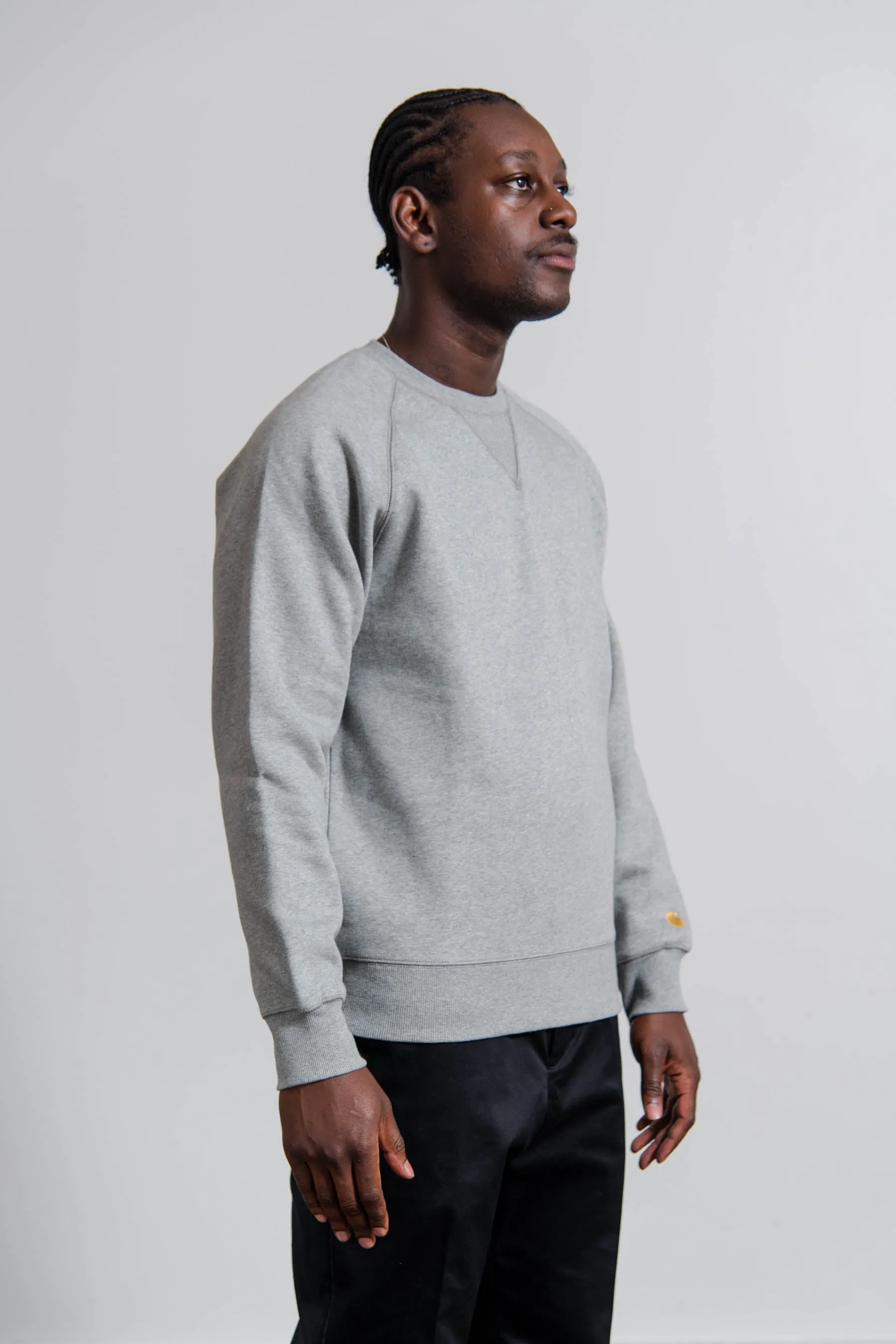 Chase Crewneck Sweater Heather Grey/Gold