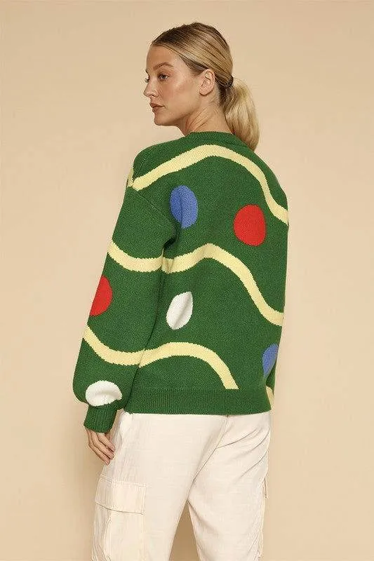 Christmas tree ornament knit sweater