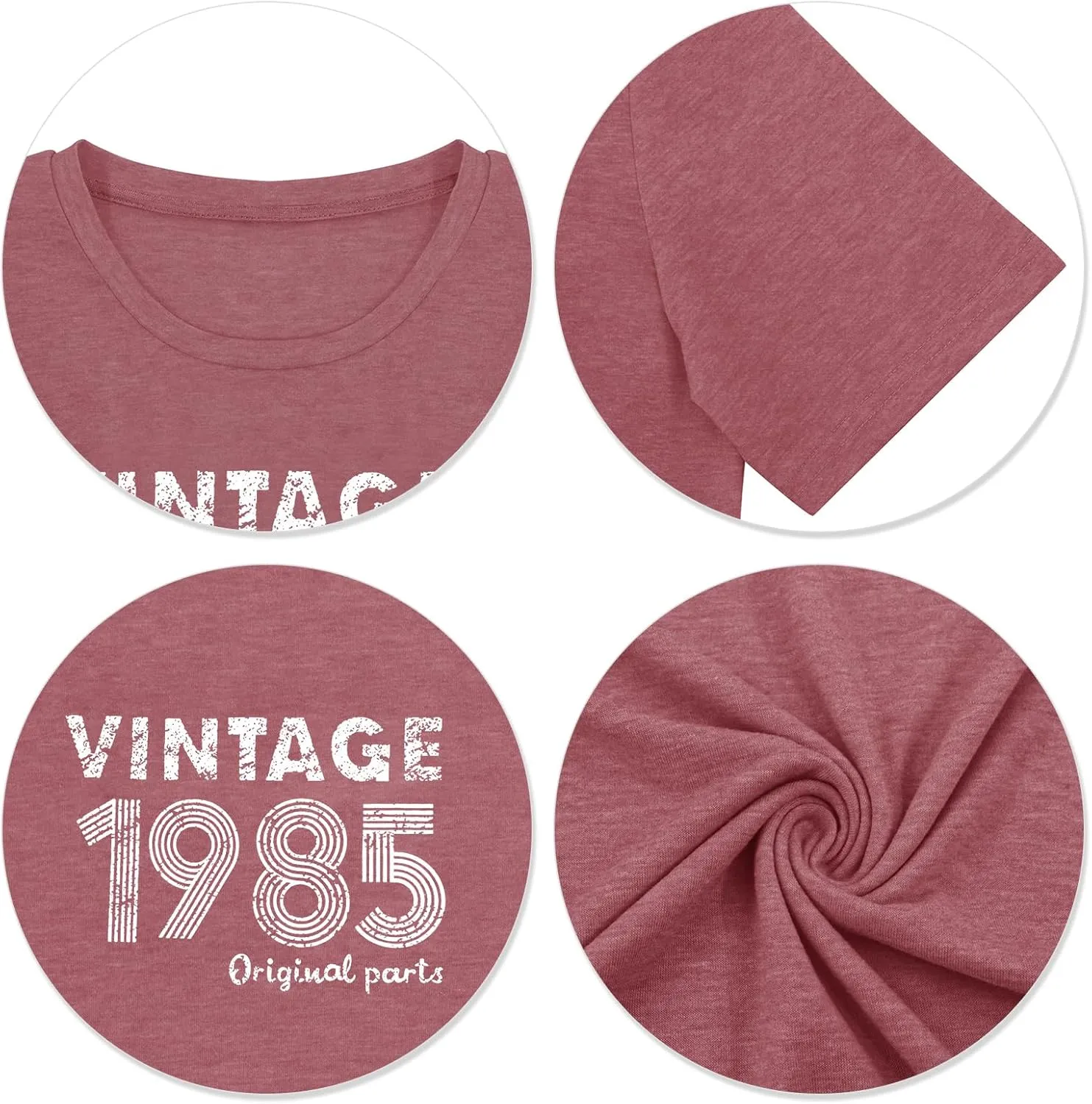 Chulianyouhuo 40th Birthday Gift Women Vintage 1985 T Shirt Letter Print Birthday Party Tops Casual Short Sleeve Tees