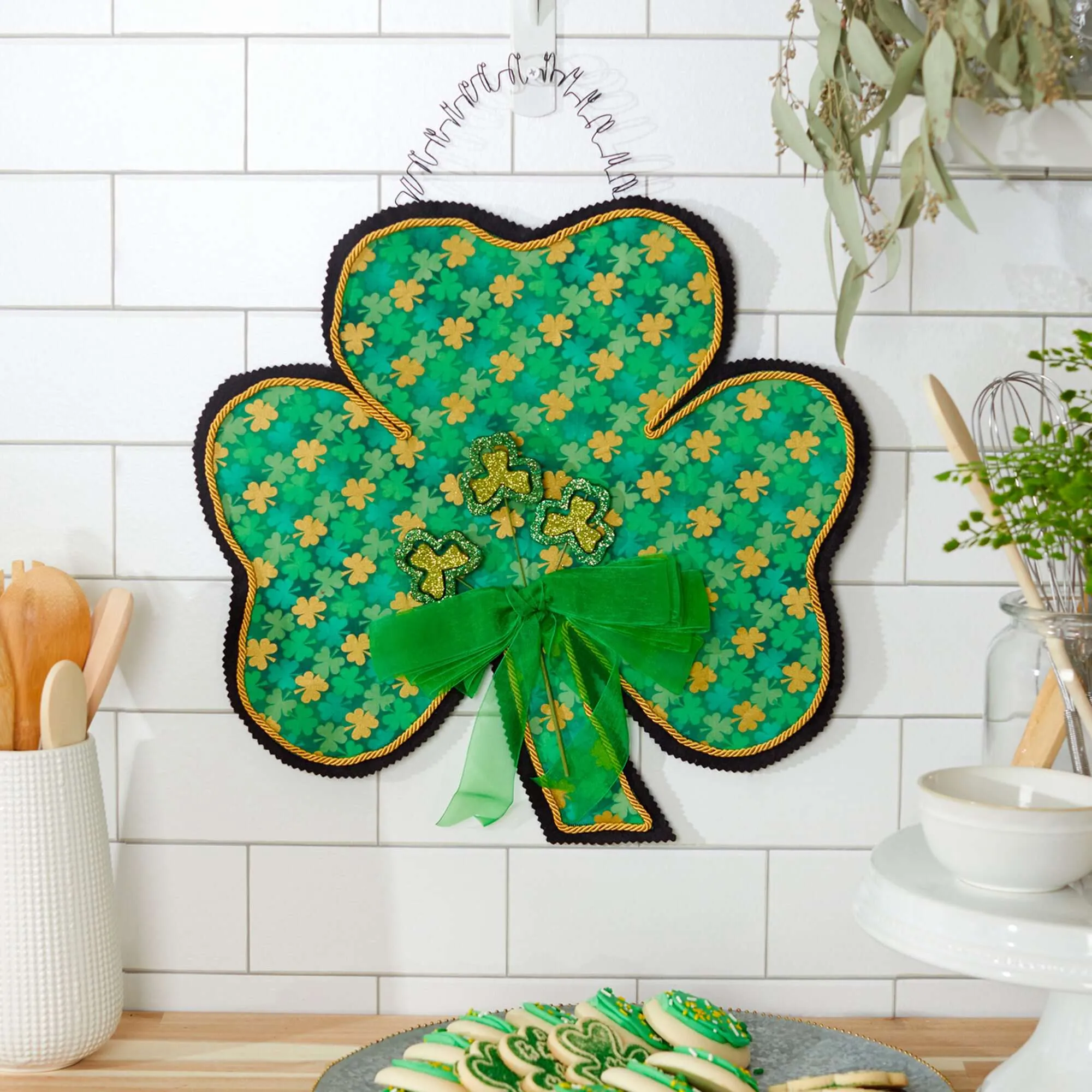 Coats & Clark Craft Shamrock Door Hanger for St. Patrick's Day