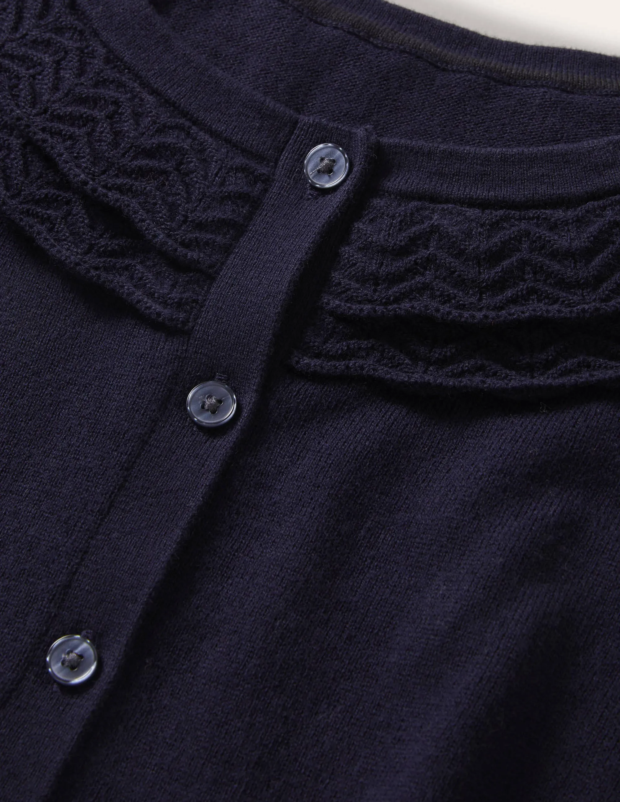 Collar Detail Cardigan-Navy