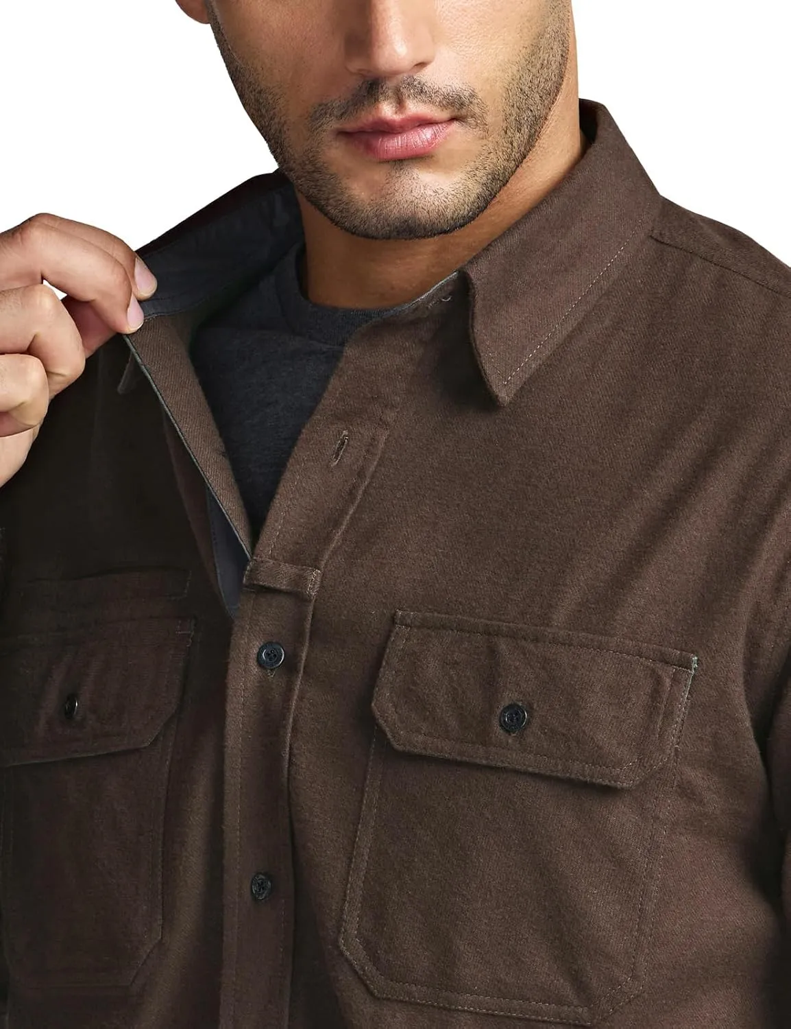 CQR Men's All Cotton Flannel Shirt, Long Sleeve Casual Button Down Plaid Shirt, Brushed Soft Outdoor Tactical Work Shirts