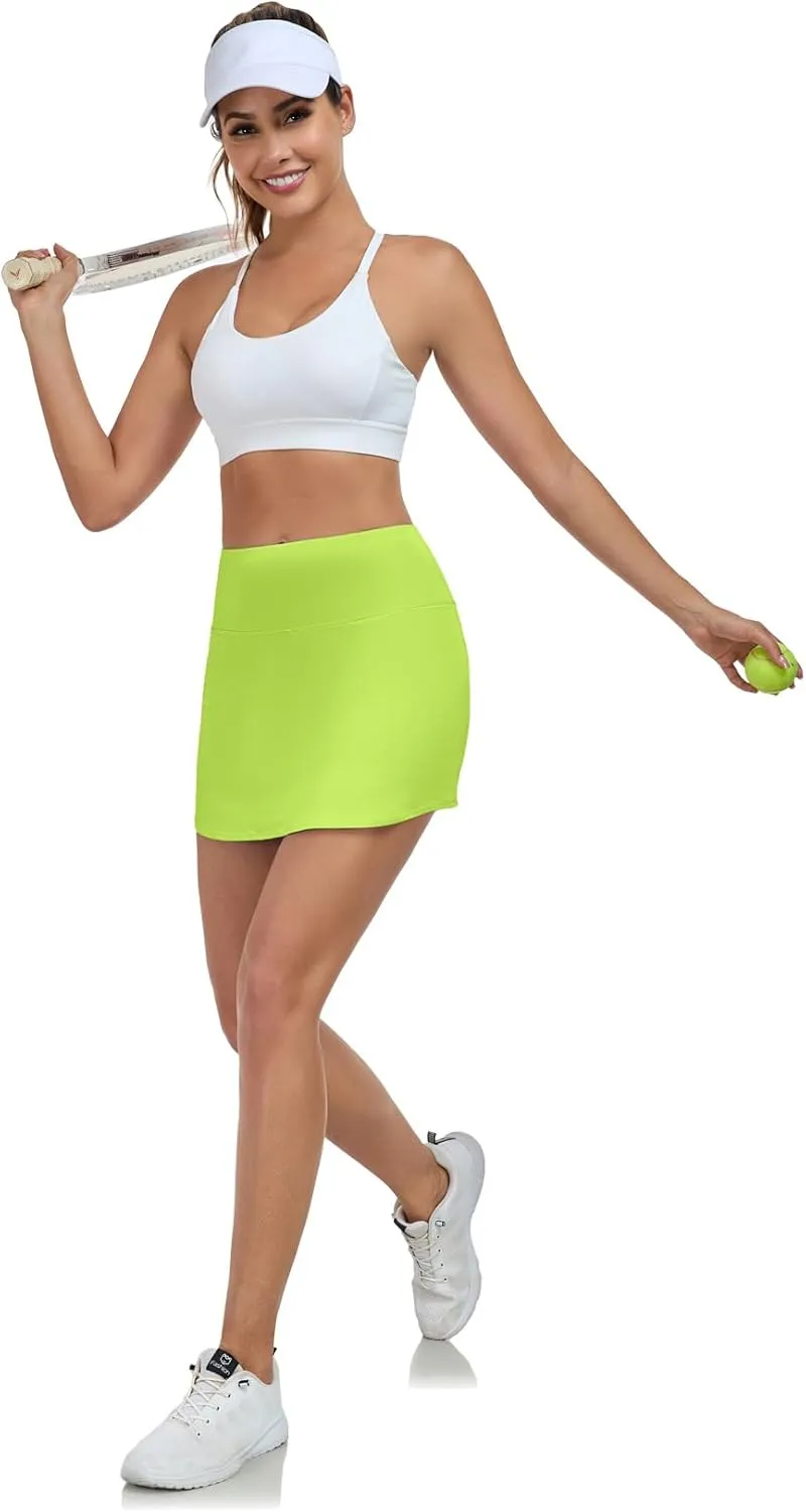 DAYOUNG Women's Tennis Skirt High Waisted Golf Skorts for Women with Shorts Pockets Athletic Casual Summer Skirts
