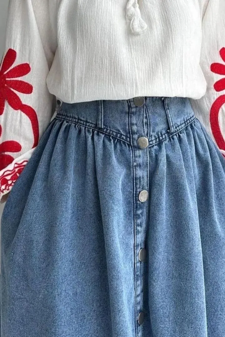 Denim Daisy Skirt