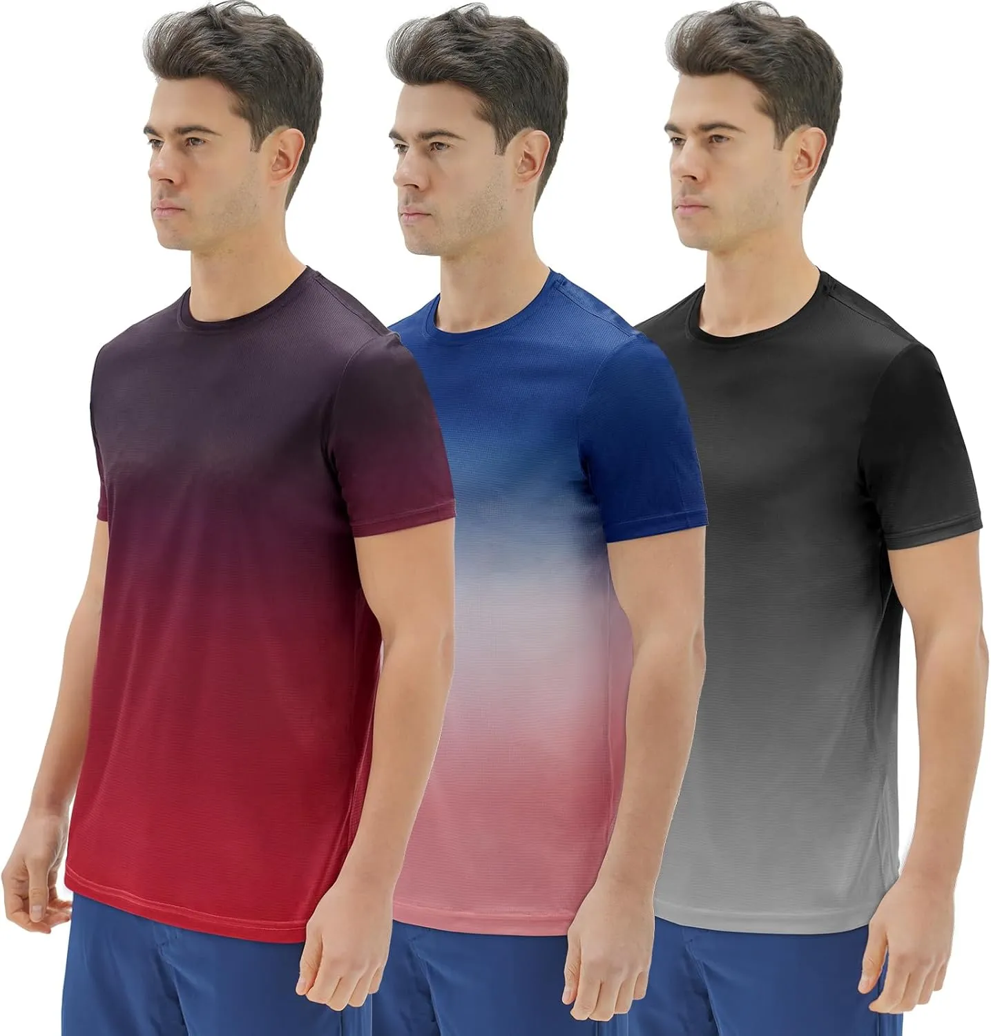 DEOLAX Mens T-Shirts Crew Neck Workout Short Sleeve Shirts Lightweight Soft Classic Casual Fit Muscle Tops Tee Shirt for Men