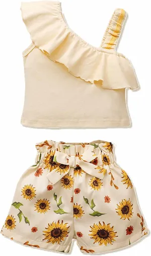 DISAUR Toddler Baby Girls Clothes Outfits T-shirt   Casual Shorts Pants Cute Summer for 1-5 T