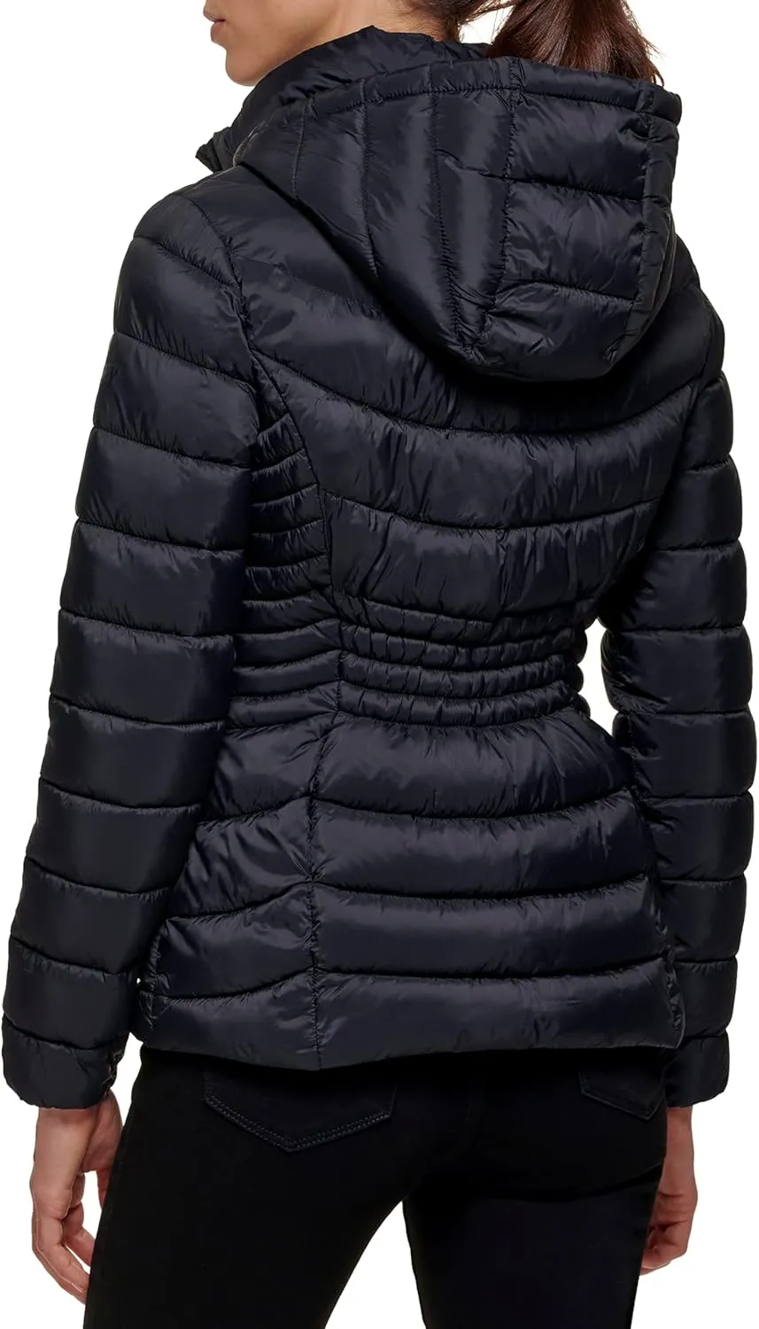 DKNY Womens Comfortable Soft Packable Puffer Outerwear Jacket