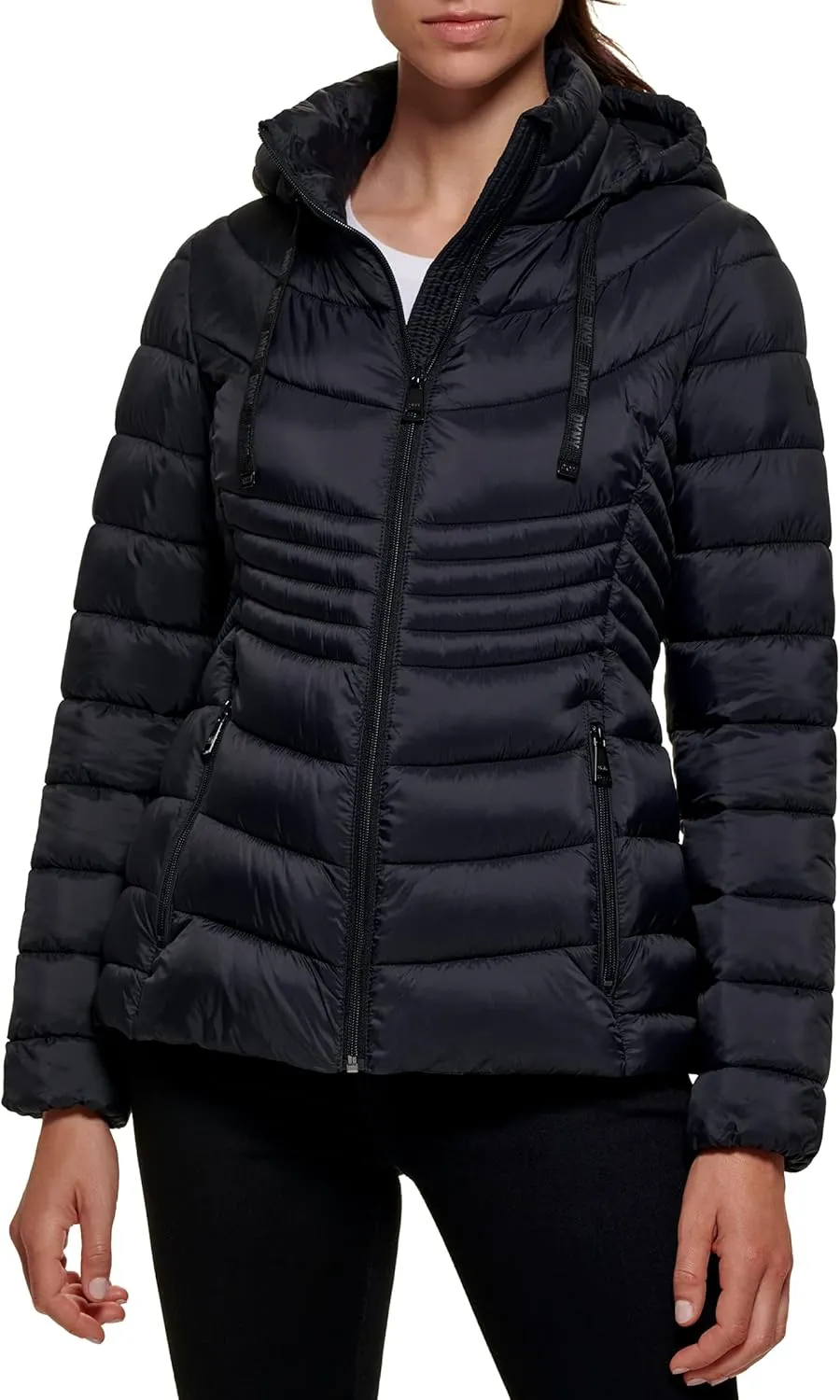 DKNY Womens Comfortable Soft Packable Puffer Outerwear Jacket