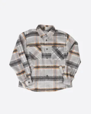 EPTM SLIT FLANNEL SHIRT-MOHAIR/ALMOND
