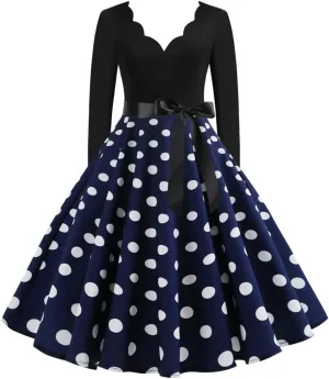 Fall Dresses for Women 2024 Plus Size Deep V Neck Long Sleeve Maxi Dress Elegant Color Block Cocktail Party Dresses
