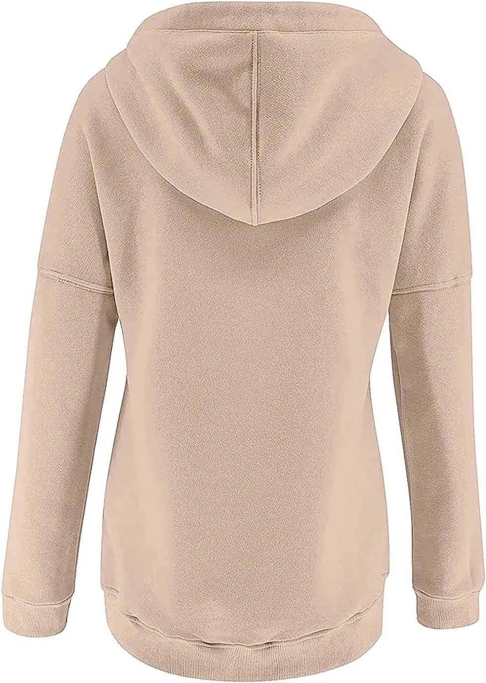 Fall Oversized Women's Sweatshirts Lightweight Solid Y2k Hoodies Casual Button Long Sleeve Drawstring Pullover Tops