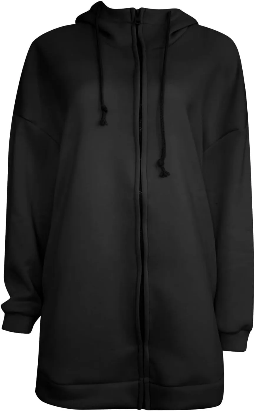 fartey Zip Up Hoodie Women Oversized Loose Baggy Long Sweatshirts Casual Drawstring Long Sleeve Y2K Jackets With Pockets