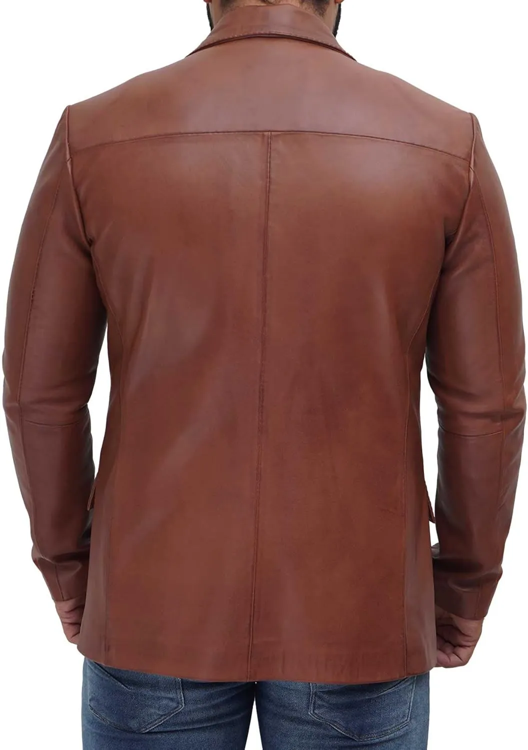 fjackets Men's Real Lambskin Leather Blazer Jacket  Stylish Leather Jackets Mens, Ideal for Business, Casual & Formal Events
