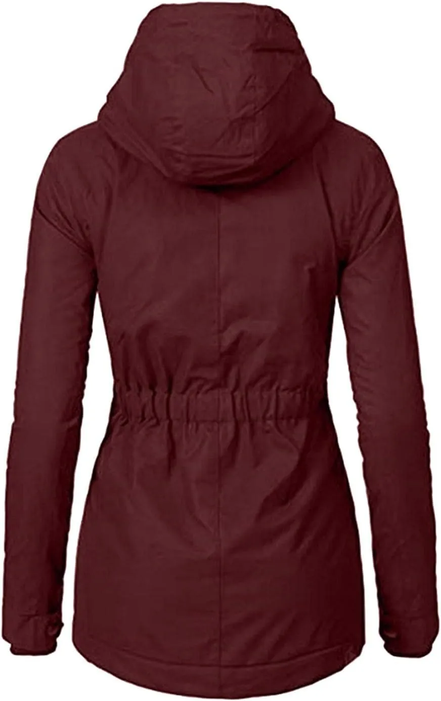 Fleece Coat Faux Fur Lined Trench Wool Coat Hooded Thick Windproof Plus Size Outwear Jacket Coats Winter Warm Coat