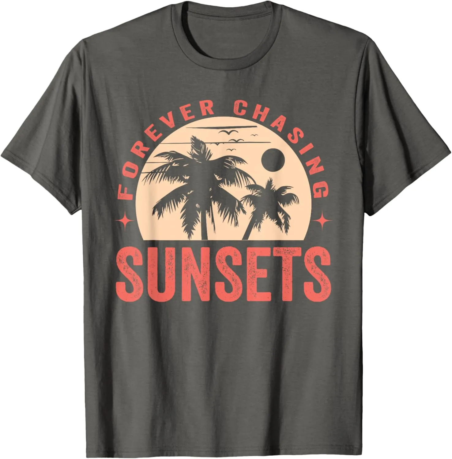 Forever Chasing Sunsets Summer Retro Sunset Beach Vacation T-Shirt