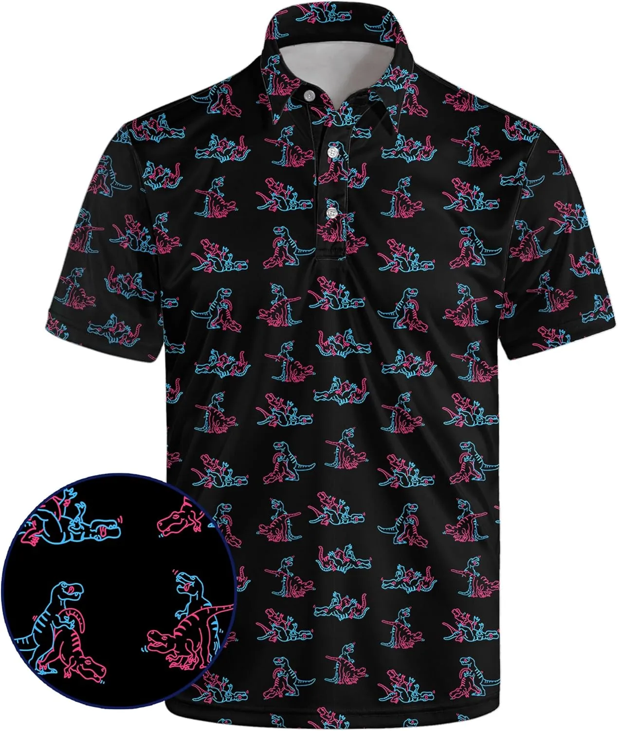 Funny Polo Shirt for Men Fashion Print Short Sleeve Golf Polos Shirts Quick Dry Performance Summer Shirt Golf Outfits