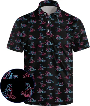 Funny Polo Shirt for Men Fashion Print Short Sleeve Golf Polos Shirts Quick Dry Performance Summer Shirt Golf Outfits