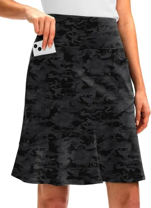 G Gradual Skorts Skirts for Women with 5 Pockets 20" Knee Length Golf Skirt Modest Long Tennis Athletic Skirts for Women