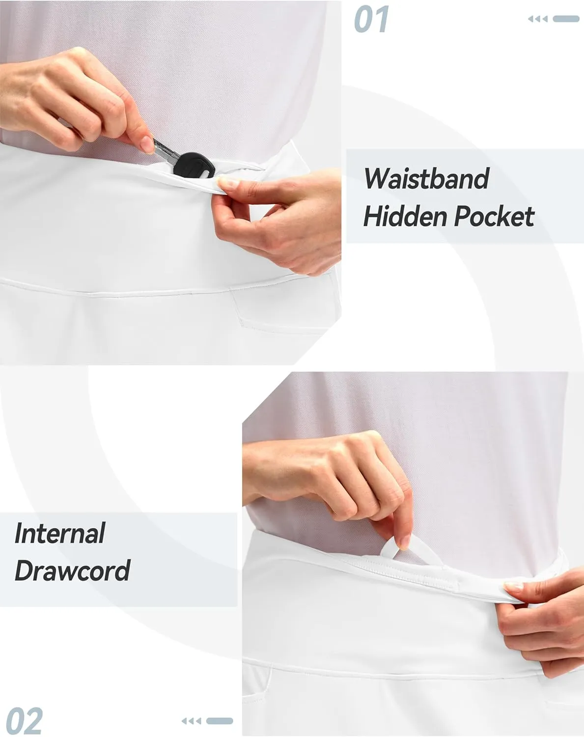G Gradual Skorts Skirts for Women with 5 Pockets 20" Knee Length Golf Skirt Modest Long Tennis Athletic Skirts for Women