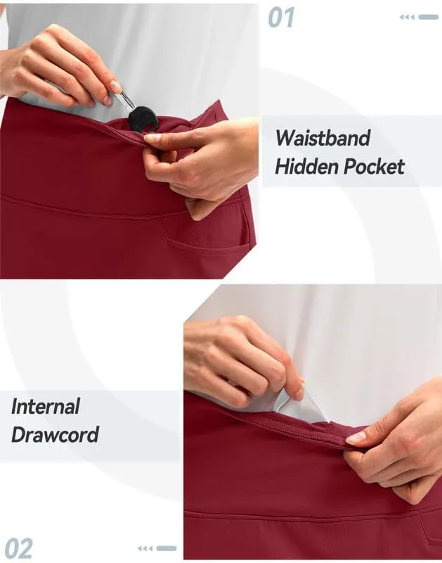 G Gradual Skorts Skirts for Women with 5 Pockets 20" Knee Length Golf Skirt Modest Long Tennis Athletic Skirts for Women