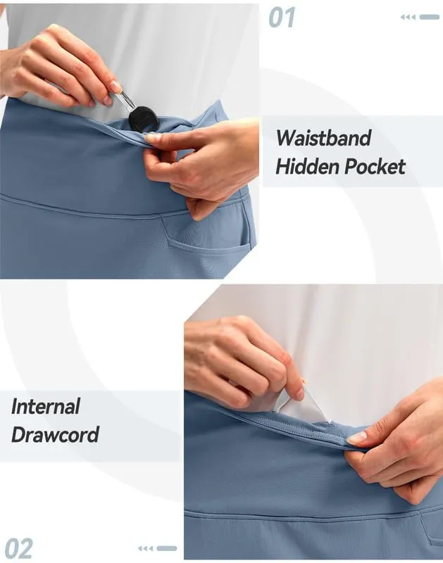 G Gradual Skorts Skirts for Women with 5 Pockets 20" Knee Length Golf Skirt Modest Long Tennis Athletic Skirts for Women