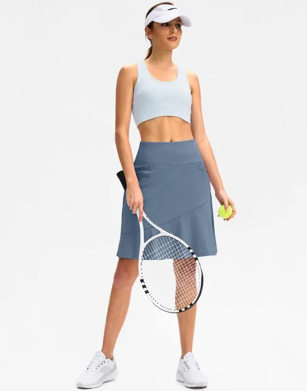 G Gradual Skorts Skirts for Women with 5 Pockets 20" Knee Length Golf Skirt Modest Long Tennis Athletic Skirts for Women